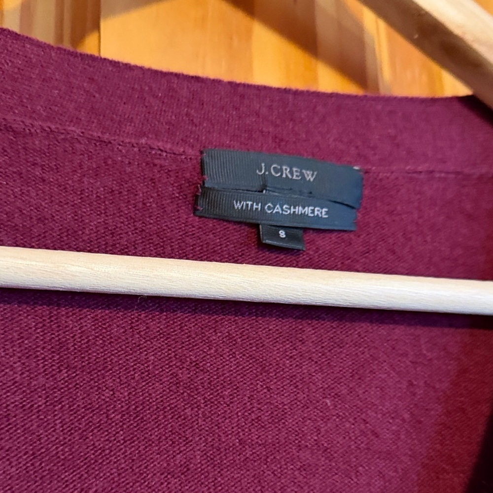 J. Crew Deep Red V-Neck Cardigan- Wool and Cashmere blend - Picture 2 of 9